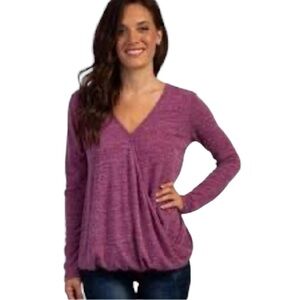 Gap Surplice Wrap Blouse Purple